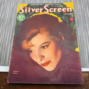 Vtg Silver Screen Magazine Dec 1933 Katharine Hepburn Cover Hollywood History